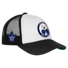 Toronto Maple Leafs Mitchell & Ness Youth Mascot Adjustable Trucker Hat - White | NHL near me