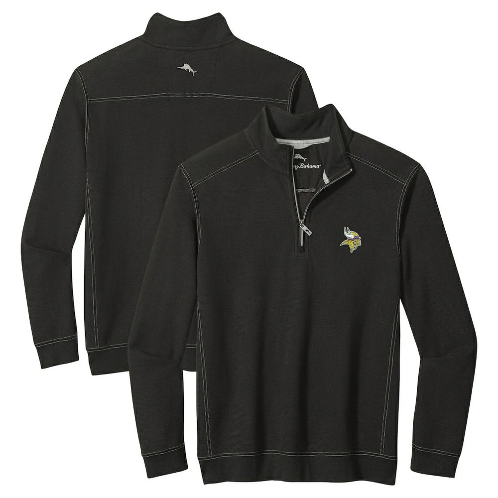 Minnesota Vikings Big & Tall Montego Bay Half-Zip Pullover - Black - Tommy Bahama