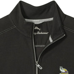 Minnesota Vikings Big & Tall Montego Bay Half-Zip Pullover - Black - Tommy Bahama