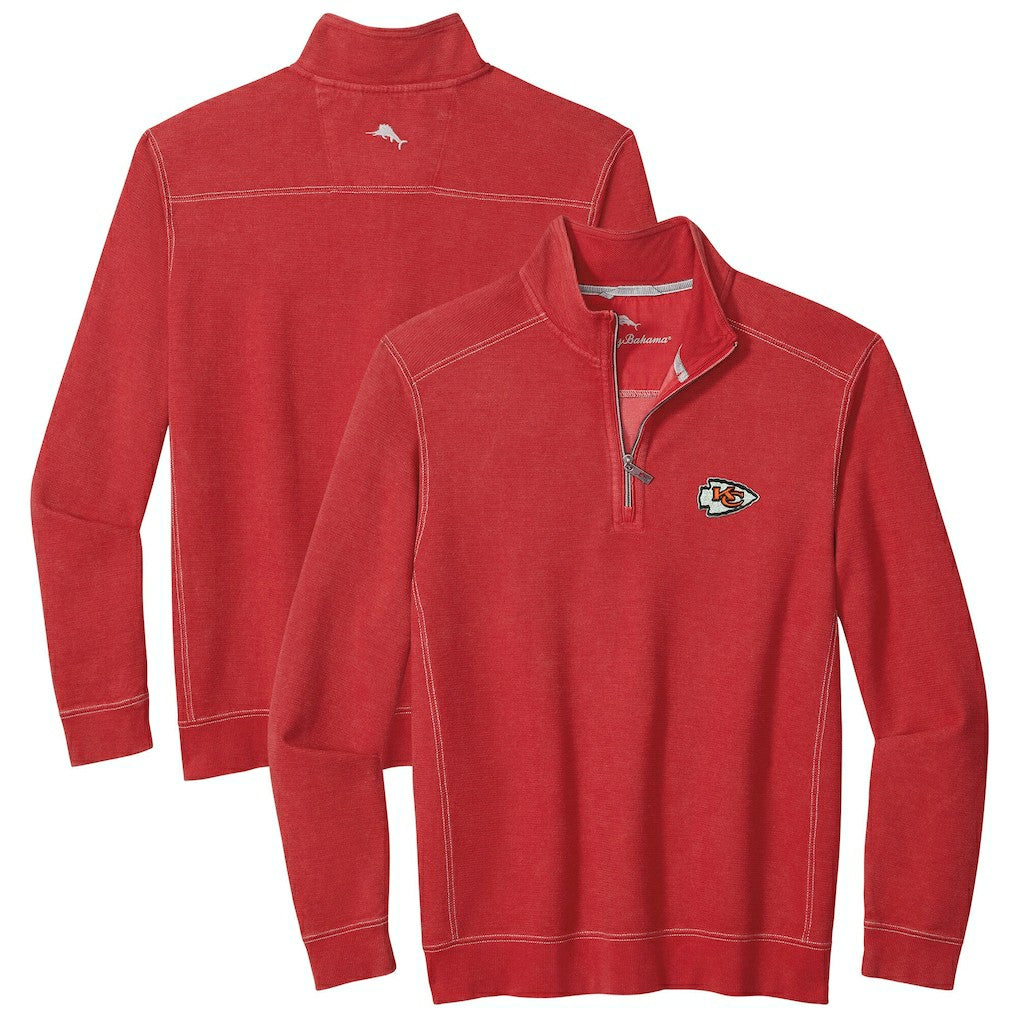 Kansas City Chiefs Big & Tall Montego Bay Half-Zip Pullover - Red - Tommy Bahama