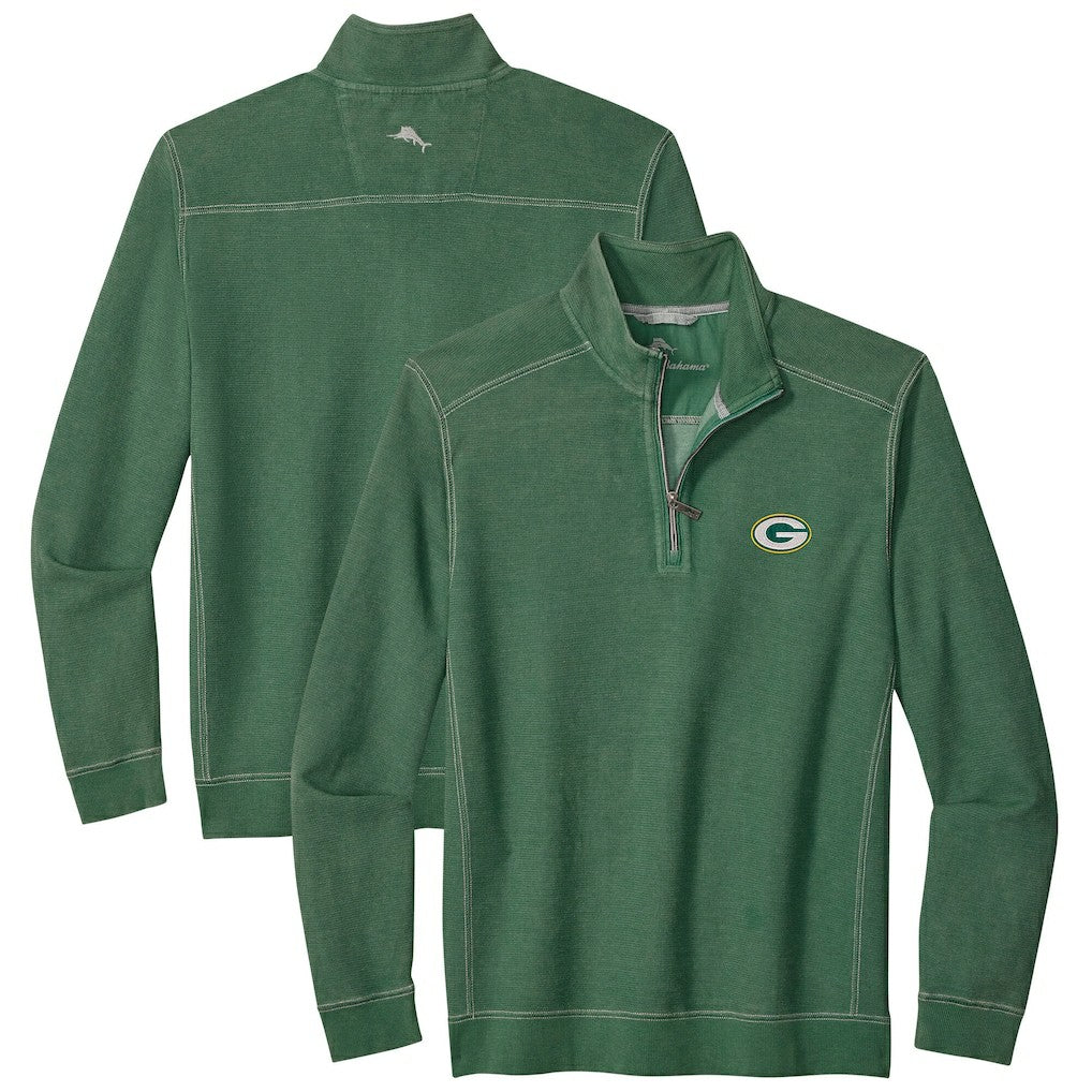 Green Bay Packers Big & Tall Montego Bay Half-Zip Pullover - Green - Tommy Bahama
