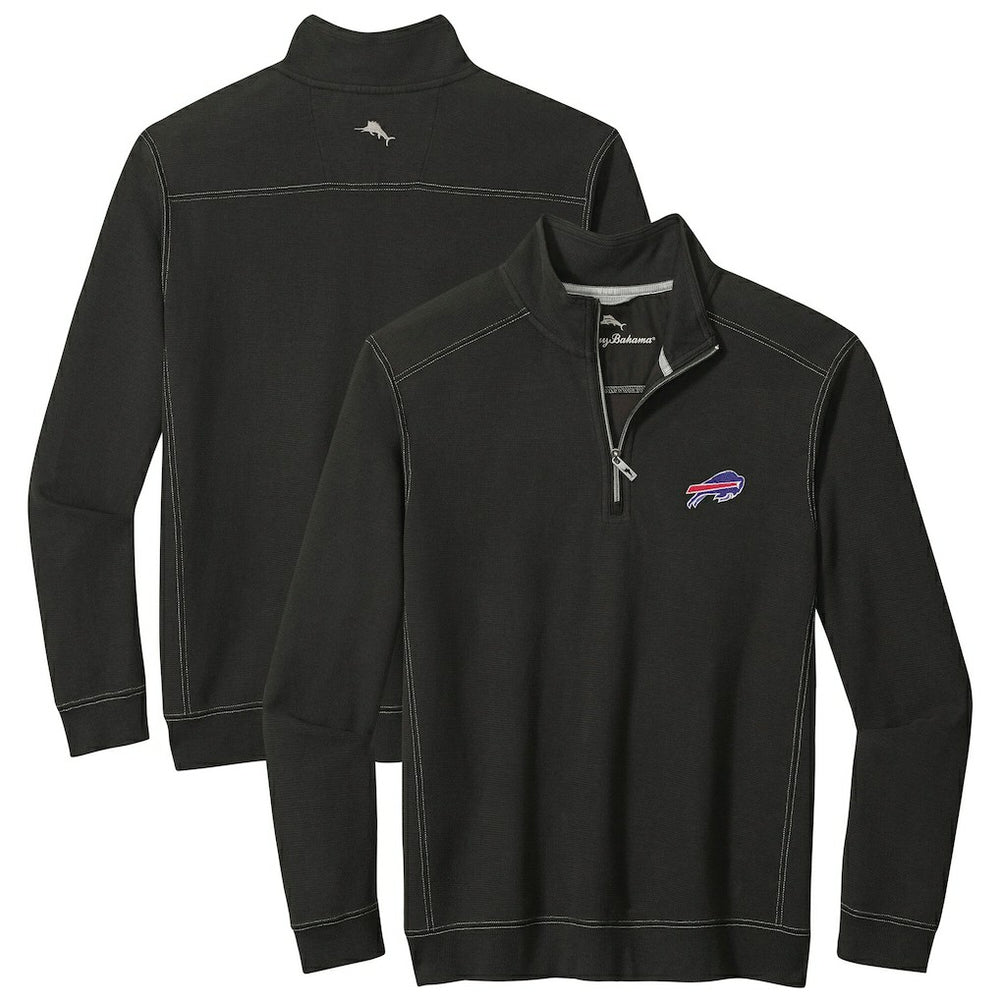 Buffalo Bills Big & Tall Montego Bay Half-Zip Pullover - Black - Tommy Bahama