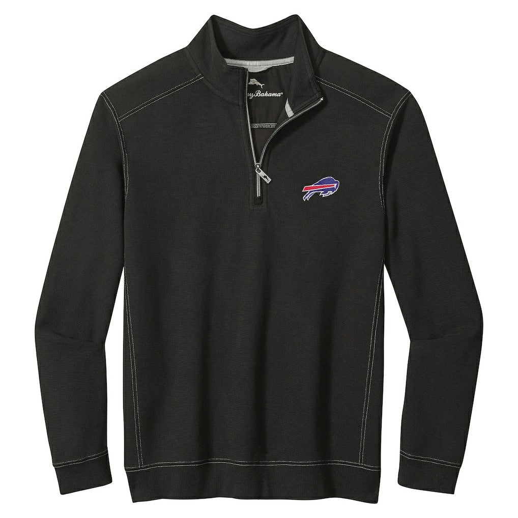 Buffalo Bills Big & Tall Montego Bay Half-Zip Pullover - Black - Tommy Bahama