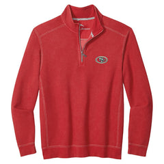 San Francisco 49ers Big & Tall Montego Bay Half-Zip Pullover - Scarlet - Tommy Bahama