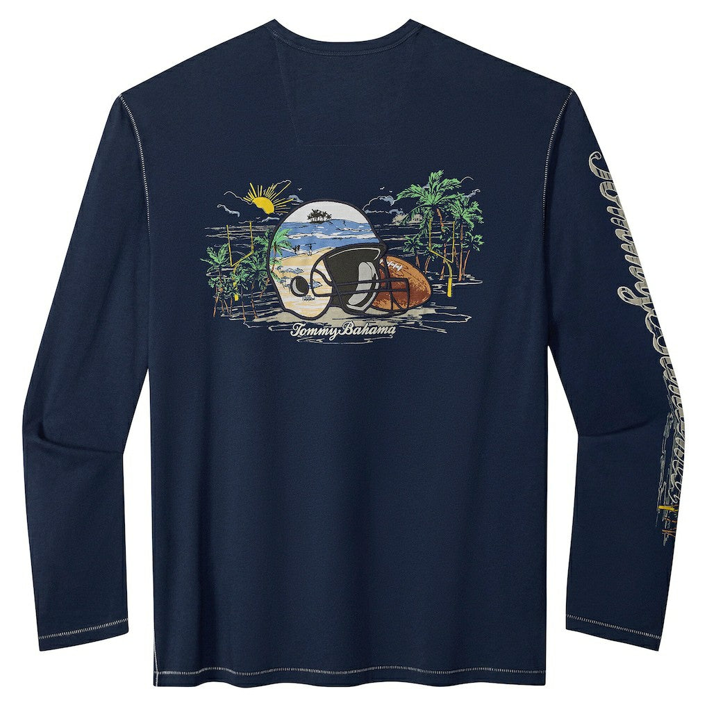 Chicago Bears Oasis Endzone Lux Long Sleeve T-Shirt - Navy - Tommy Bahama