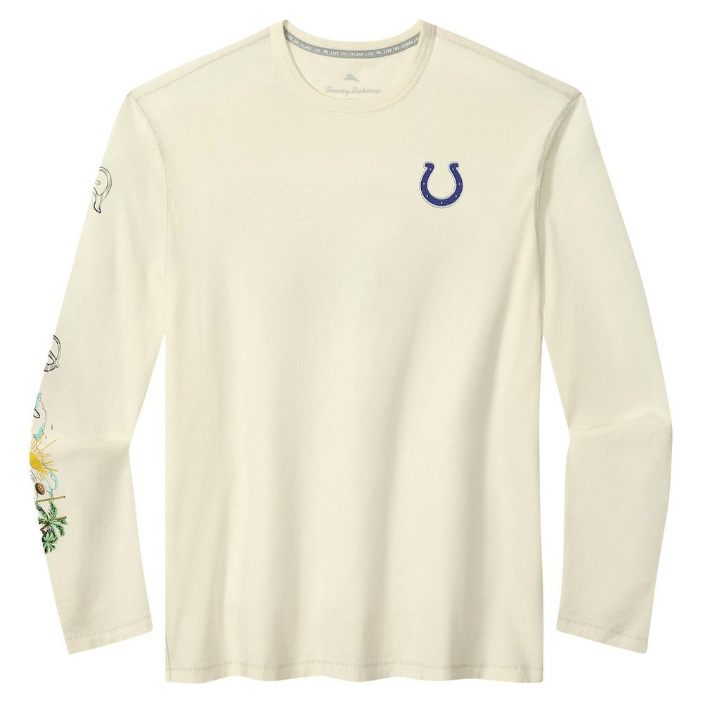 Indianapolis Colts Oasis Endzone Lux Long Sleeve T-Shirt - Cream - Tommy Bahama