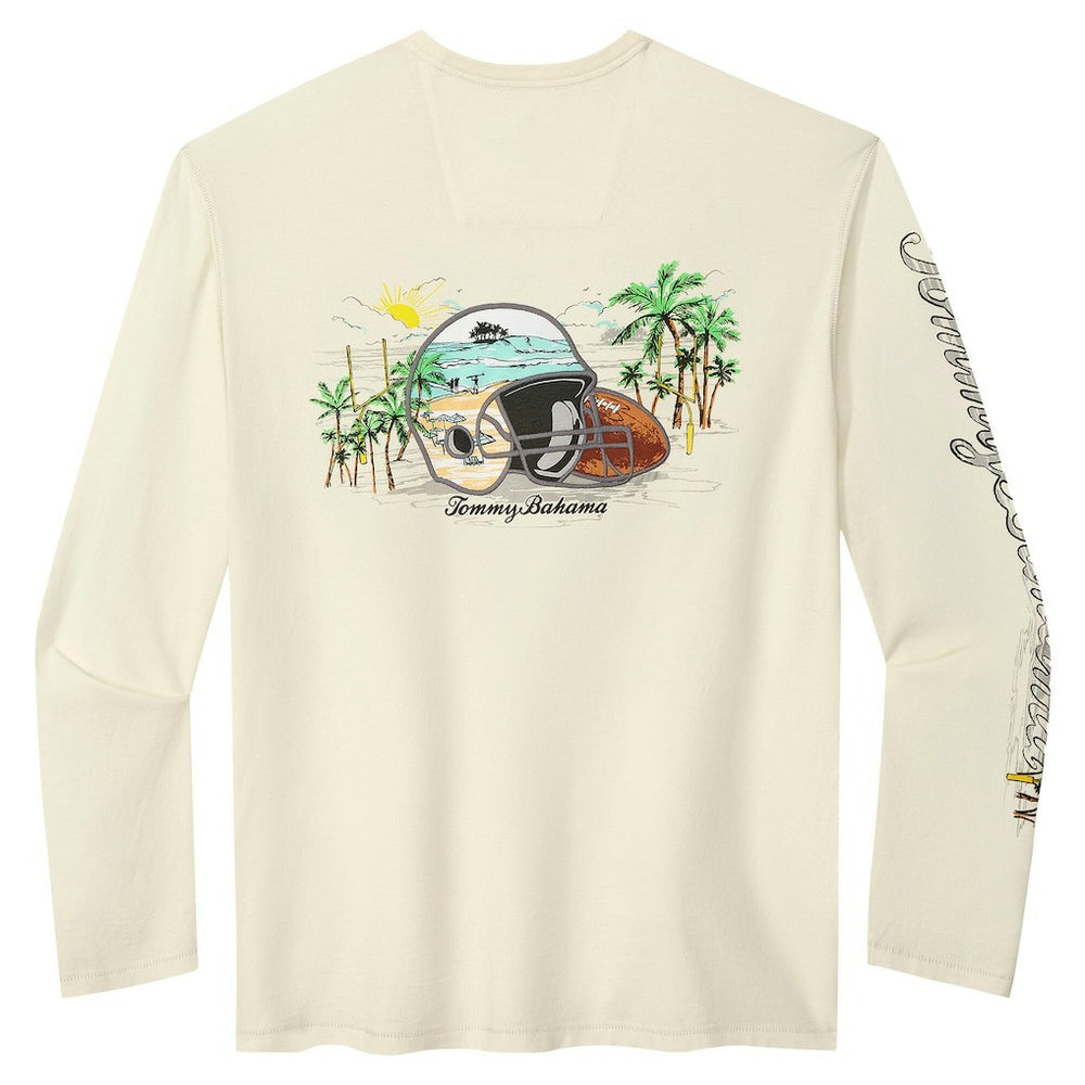 Miami Dolphins Oasis Endzone Lux Long Sleeve T-Shirt - Cream - Tommy Bahama