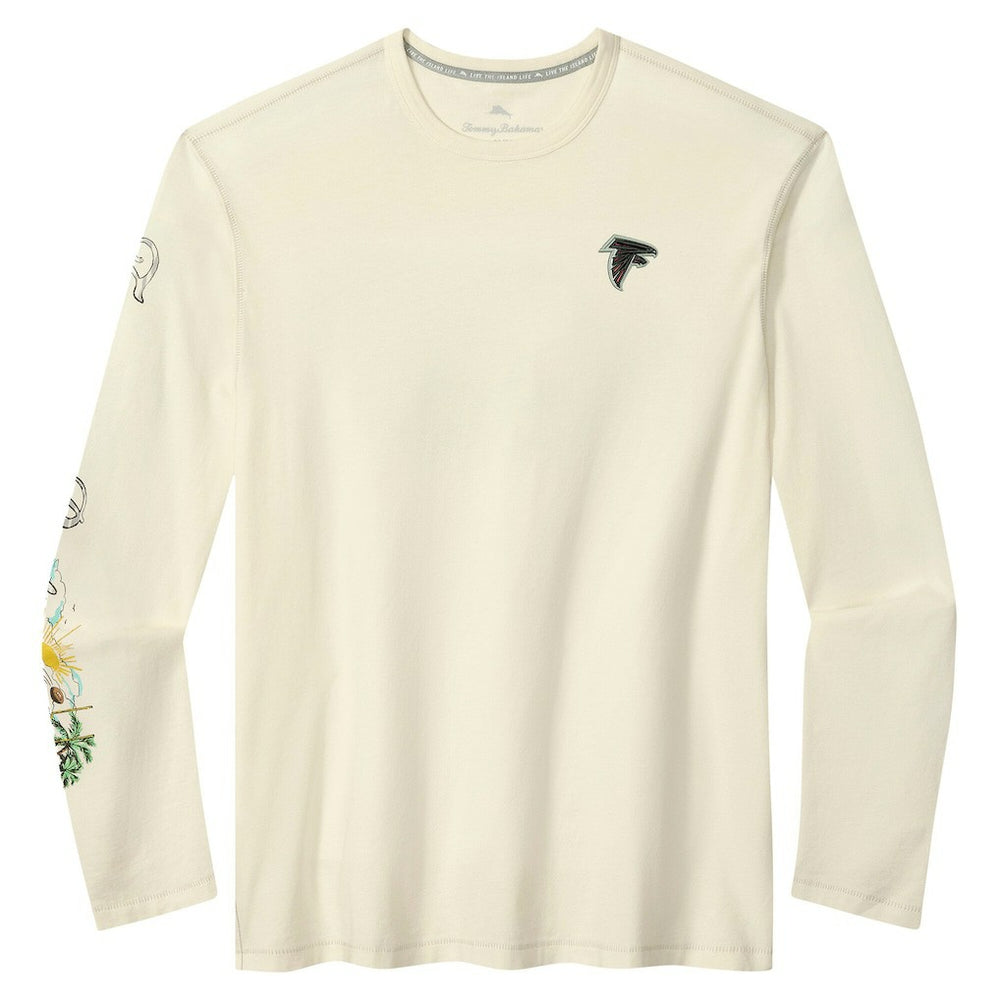 Atlanta Falcons Oasis Endzone Lux Long Sleeve T-Shirt - Cream - Tommy Bahama