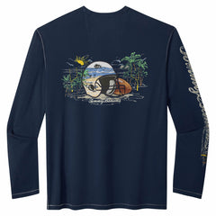 Houston Texans Oasis Endzone Lux Long Sleeve T-Shirt - Navy - Tommy Bahama