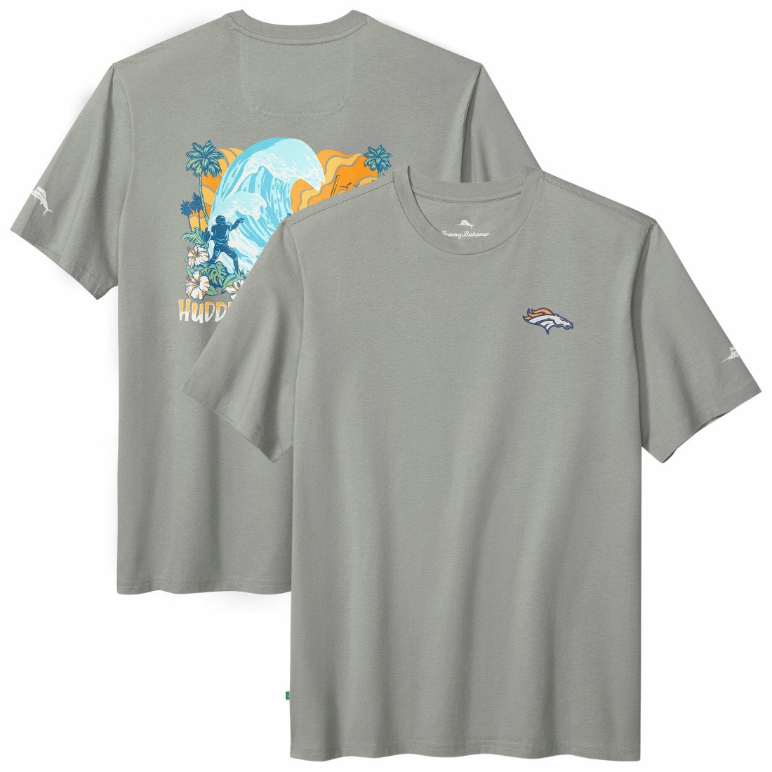 Denver Broncos Huddle & Hang Tens T-Shirt - Gray - Tommy Bahama