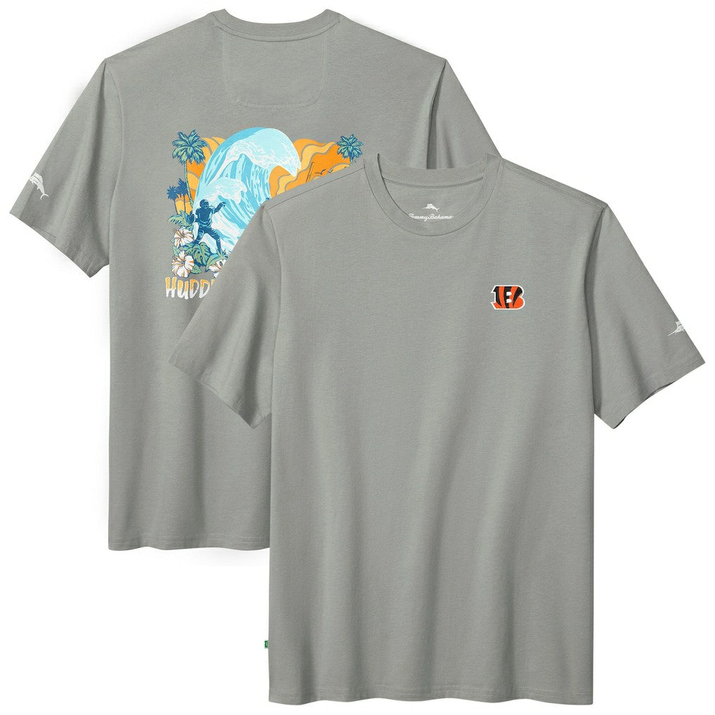 Cincinnati Bengals Huddle & Hang Tens T-Shirt - Gray - Tommy Bahama