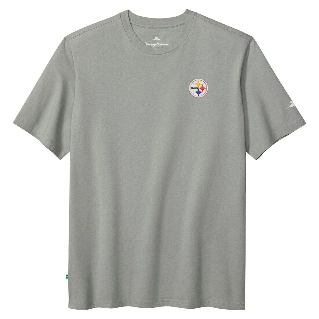Pittsburgh Steelers Huddle & Hang Tens T-Shirt - Gray - Tommy Bahama