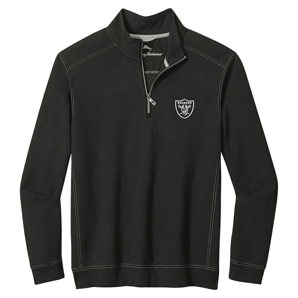 Las Vegas Raiders Sport Tobago Half-Zip Pullover - Black - Tommy Bahama