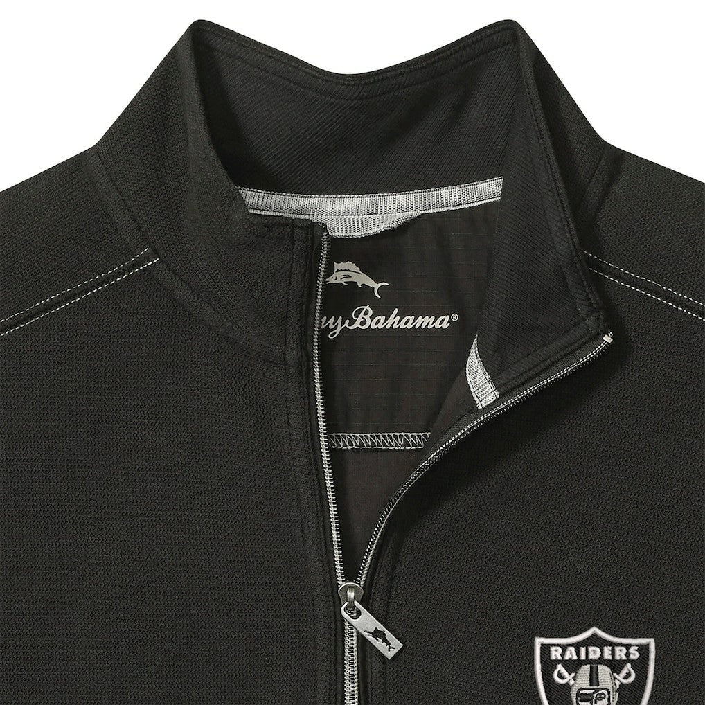 Las Vegas Raiders Sport Tobago Half-Zip Pullover - Black - Tommy Bahama