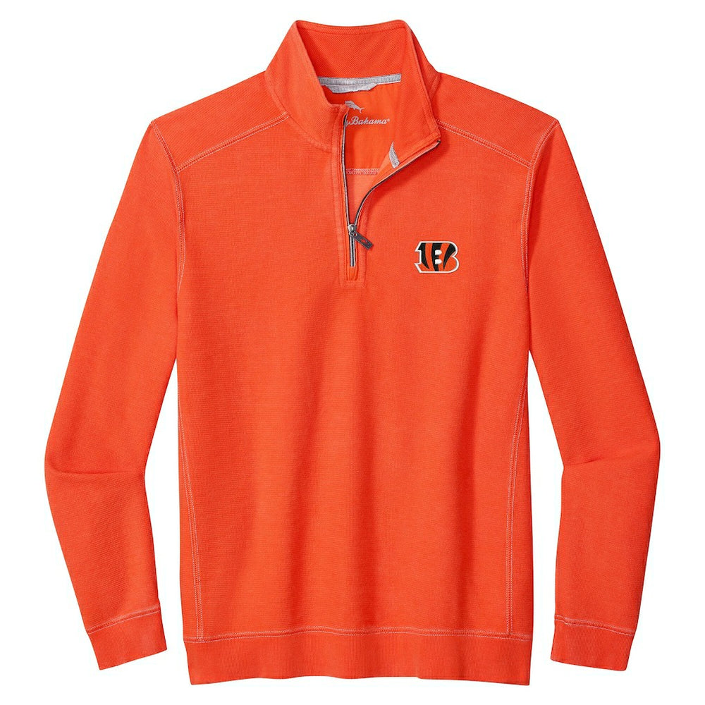 Cincinnati Bengals Sport Tobago Half-Zip Pullover - Orange - Tommy Bahama