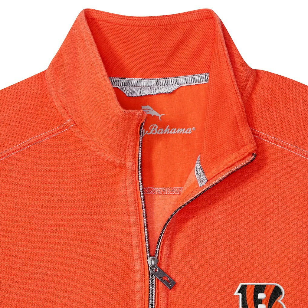 Cincinnati Bengals Sport Tobago Half-Zip Pullover - Orange - Tommy Bahama