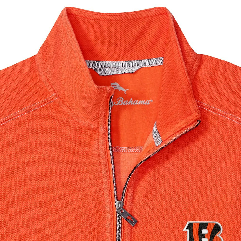 Cincinnati Bengals Sport Tobago Half-Zip Pullover - Orange - Tommy Bahama