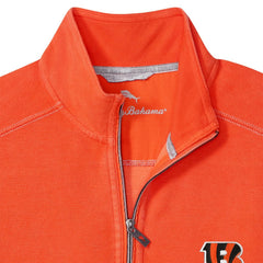 Cincinnati Bengals Sport Tobago Half-Zip Pullover - Orange - Tommy Bahama