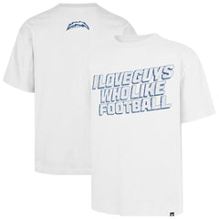 Los Angeles Chargers '47 Unisex I Love Guys Who Like Football Foundation T-Shirt - White - 47 brand