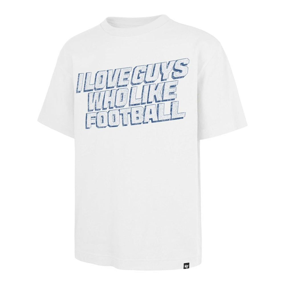 Los Angeles Chargers '47 Unisex I Love Guys Who Like Football Foundation T-Shirt - White - 47 brand
