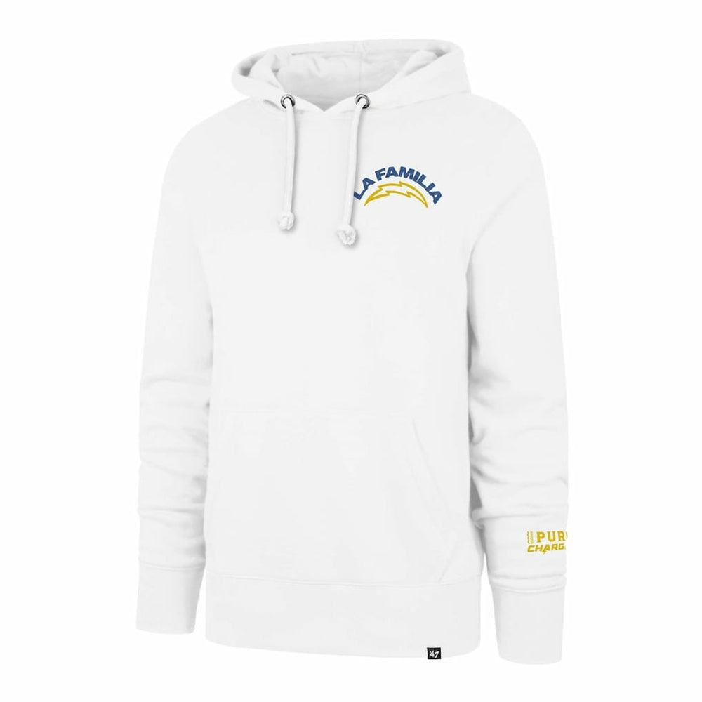 Los Angeles Chargers '47 La Familia Headline Pullover Hoodie - White - 47 brand
