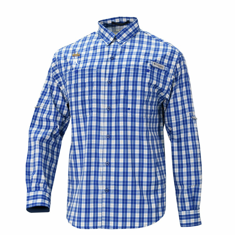 Kansas City Royals Columbia Super Tamiami Omni-Shade Long Sleeve Button-Down Shirt for sale