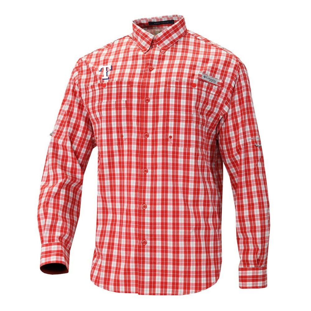Texas Rangers Columbia Super Tamiami Omni-Shade Long Sleeve Button-Down Shirt Near Me