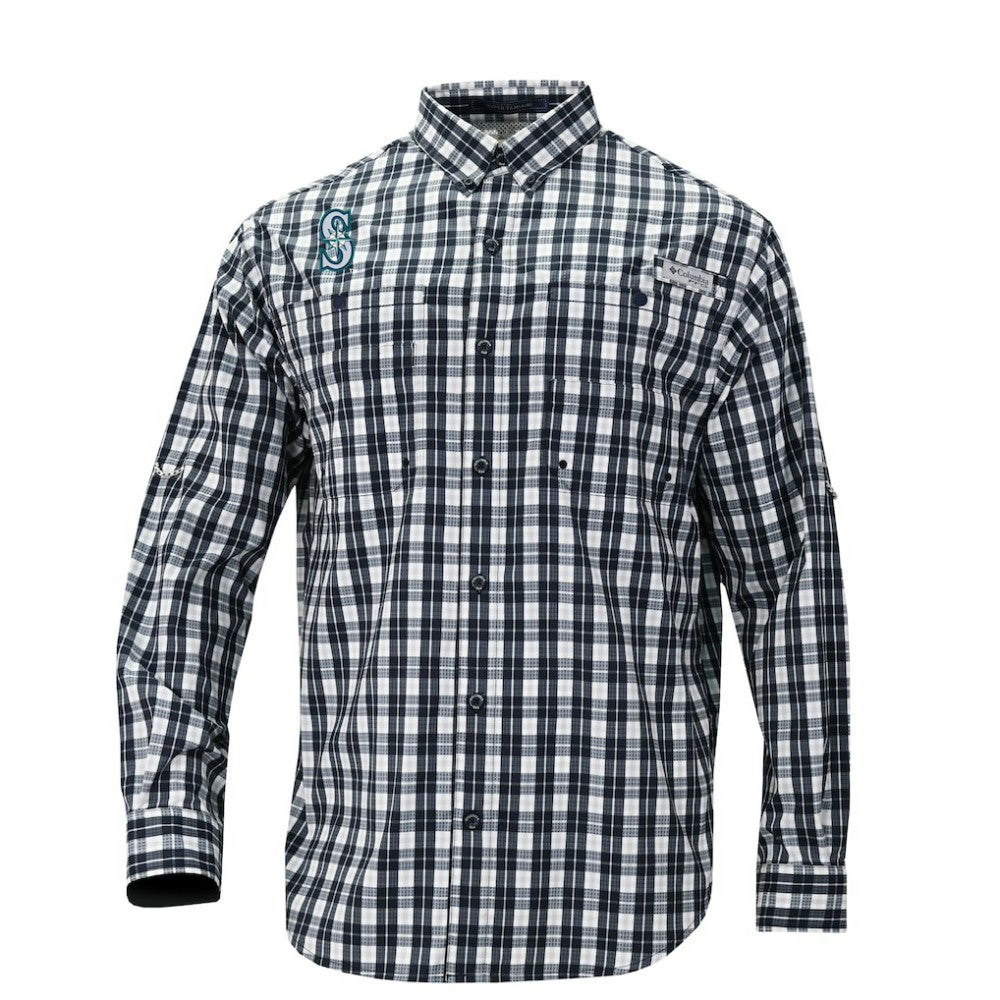Seattle Mariners Columbia Super Tamiami Omni-Shade Long Sleeve Button-Down Shirt for sale