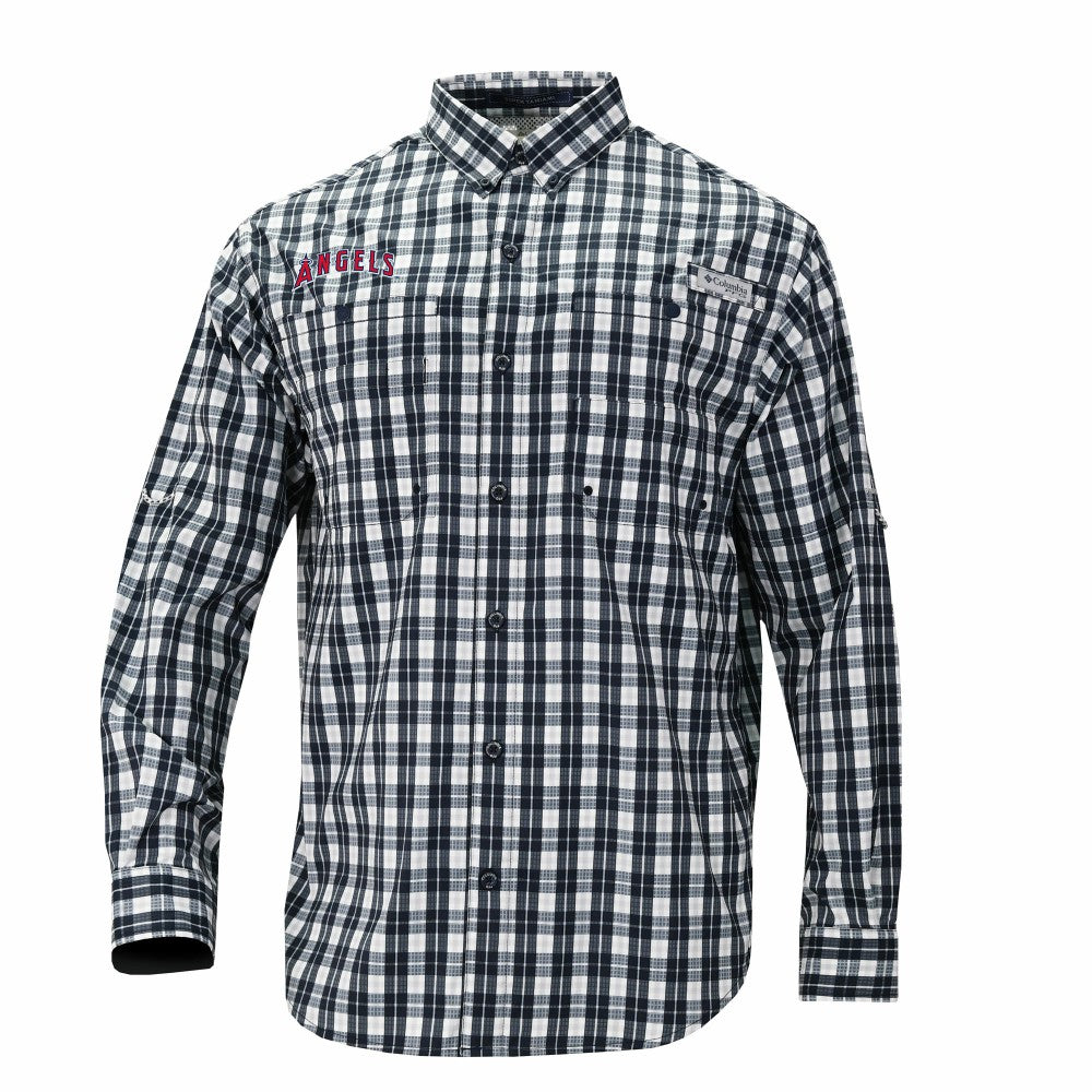 Los Angeles Angels Columbia Super Tamiami Omni-Shade Long Sleeve Button-Down Shirt Near Me