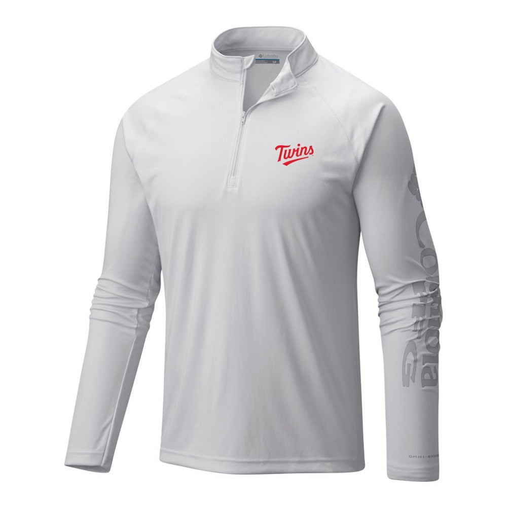 Minnesota Twins Columbia Terminal Tackle Omni-Wick Raglan Quarter-Zip Pullover Discount
