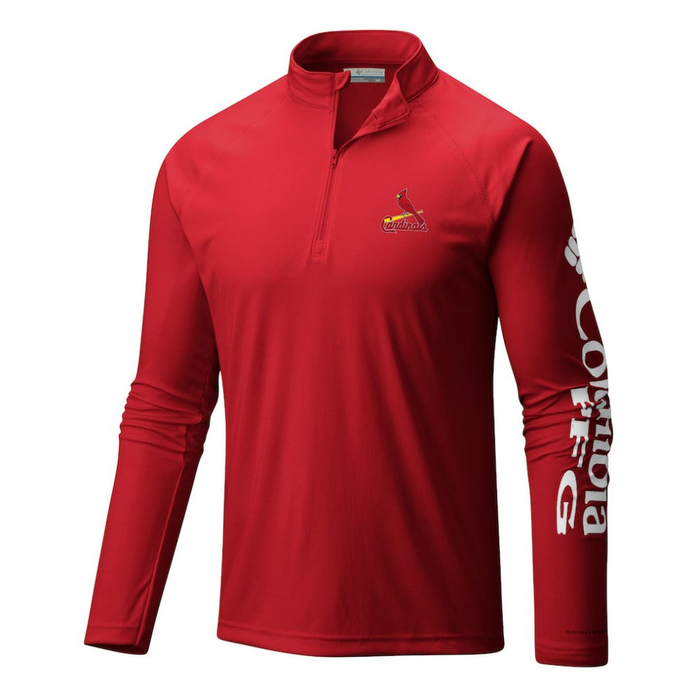 St. Louis Cardinals Columbia Terminal Tackle Omni-Wick Raglan Quarter-Zip Pullover Outlet