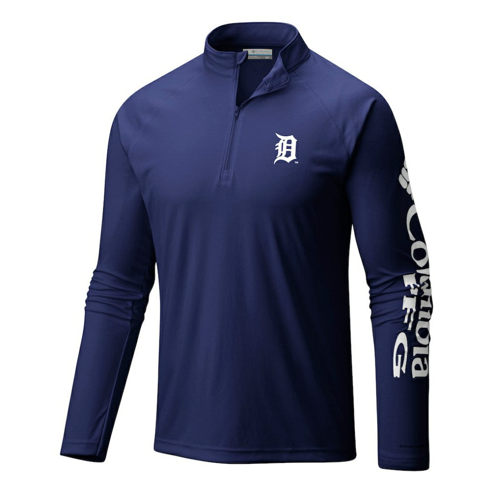 Detroit Tigers Columbia Terminal Tackle Omni-Wick Raglan Quarter-Zip Pullover for sale