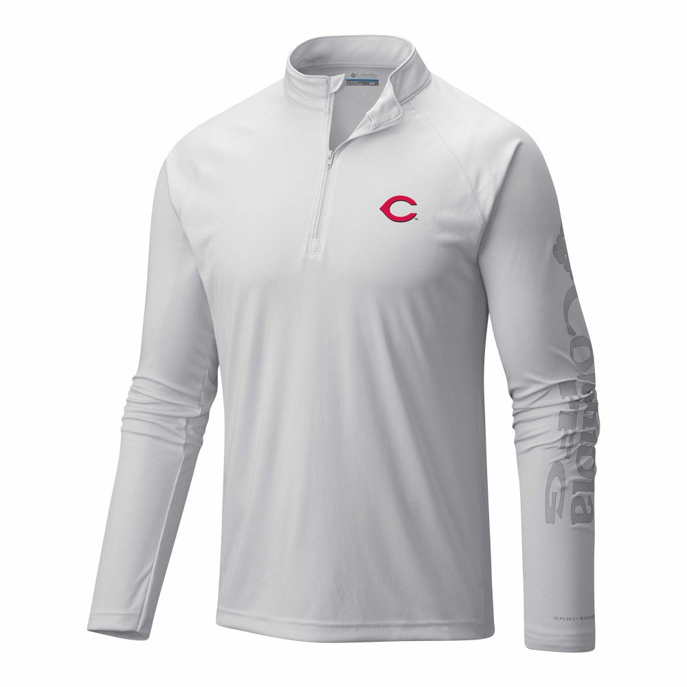 Cincinnati Reds Columbia Terminal Tackle Omni-Wick Raglan Quarter-Zip Pullover Near Me
