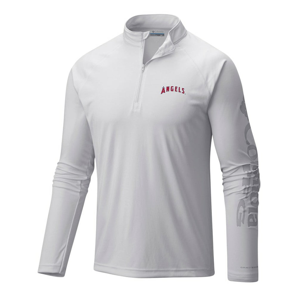 Los Angeles Angels Columbia Terminal Tackle Omni-Wick Raglan Quarter-Zip Pullover Outlet