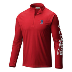 Boston Red Sox Columbia Terminal Tackle Omni-Wick Raglan Quarter-Zip Pullover Outlet