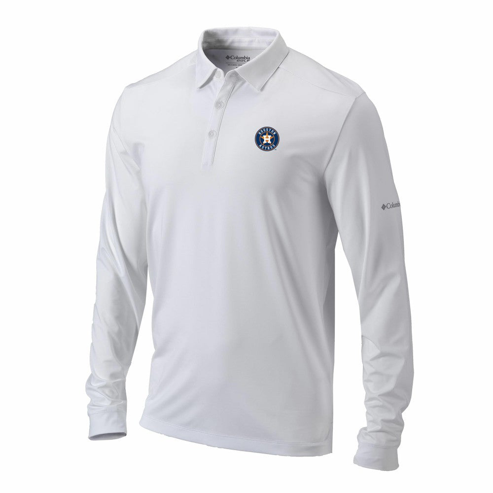 Houston Astros Columbia Omni-Wick Pin High Long Sleeve Polo Outlet