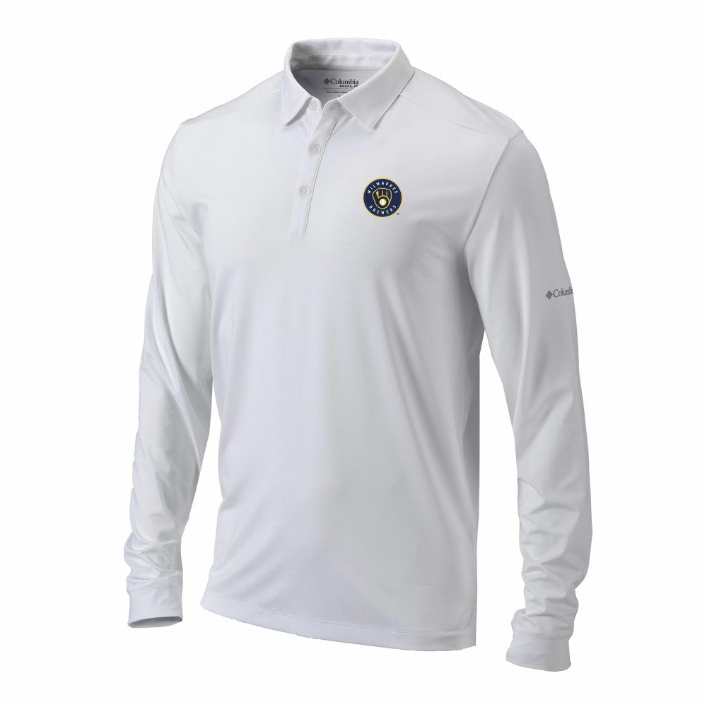 Milwaukee Brewers Columbia Omni-Wick Pin High Long Sleeve Polo Outlet