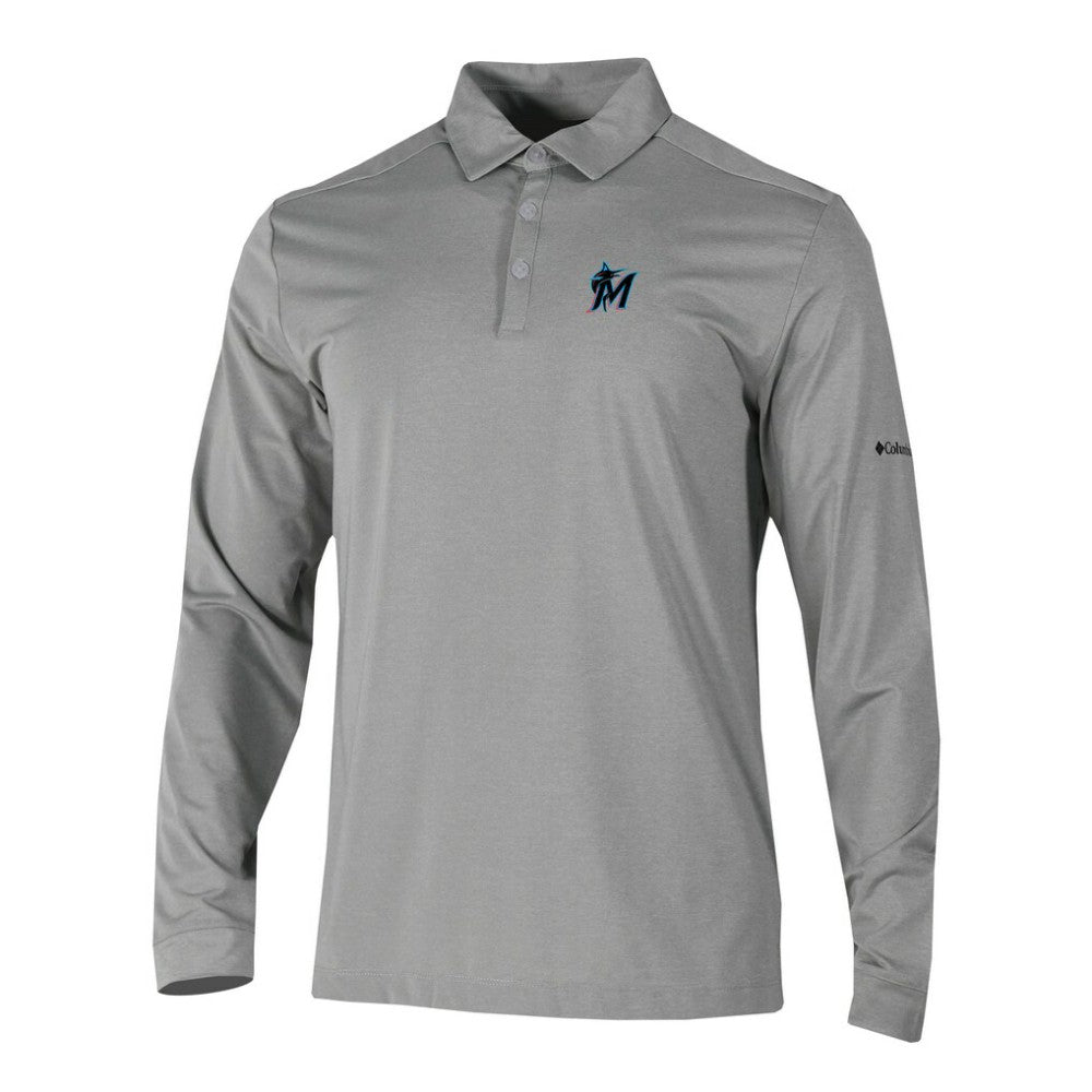 Miami Marlins Columbia Omni-Wick Pin High Long Sleeve Polo Near Me