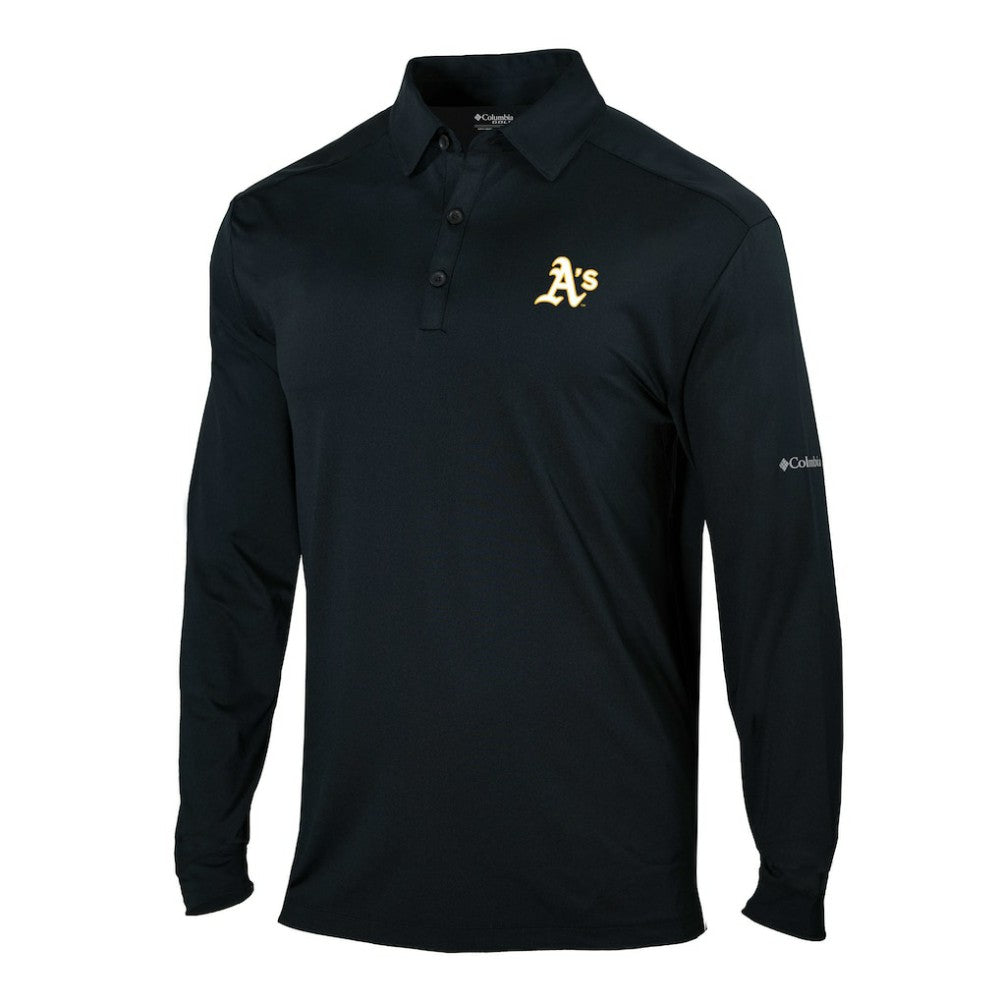 Athletics Columbia Omni-Wick Pin High Long Sleeve Polo for sale
