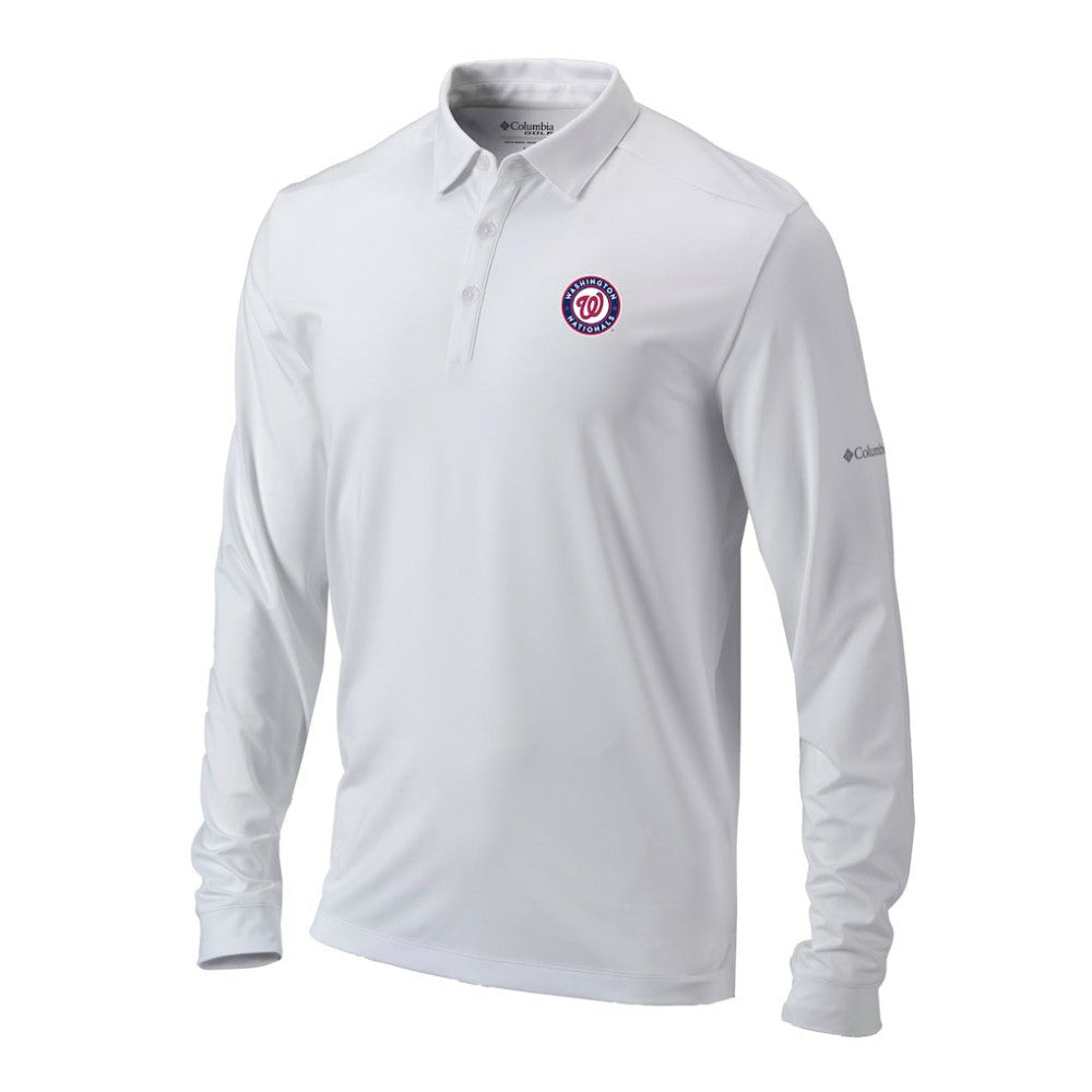 Washington Nationals Columbia Omni-Wick Pin High Long Sleeve Polo Online