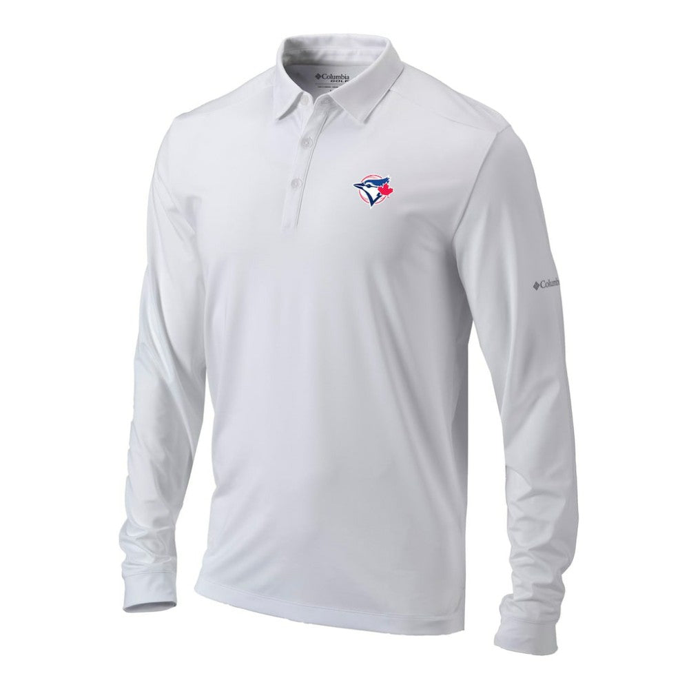 Toronto Blue Jays Columbia Omni-Wick Pin High Long Sleeve Polo Outlet