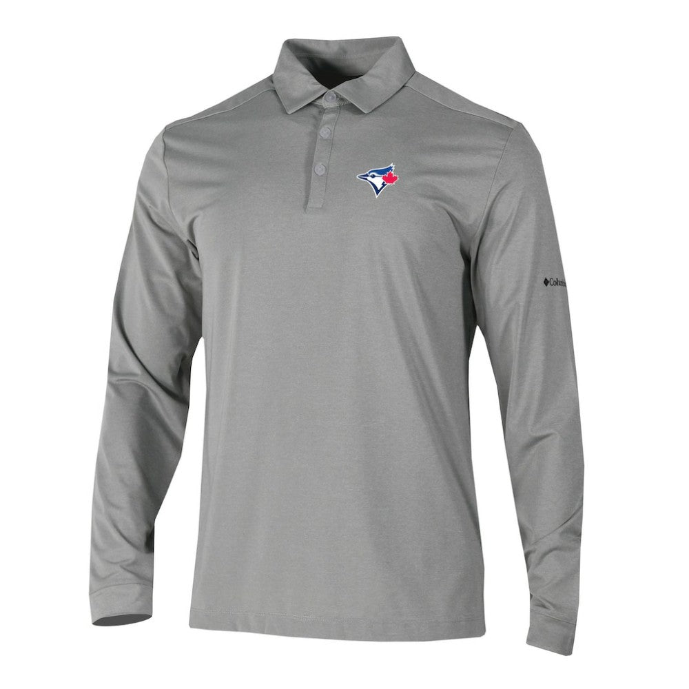 Toronto Blue Jays Columbia Omni-Wick Pin High Long Sleeve Polo for sale
