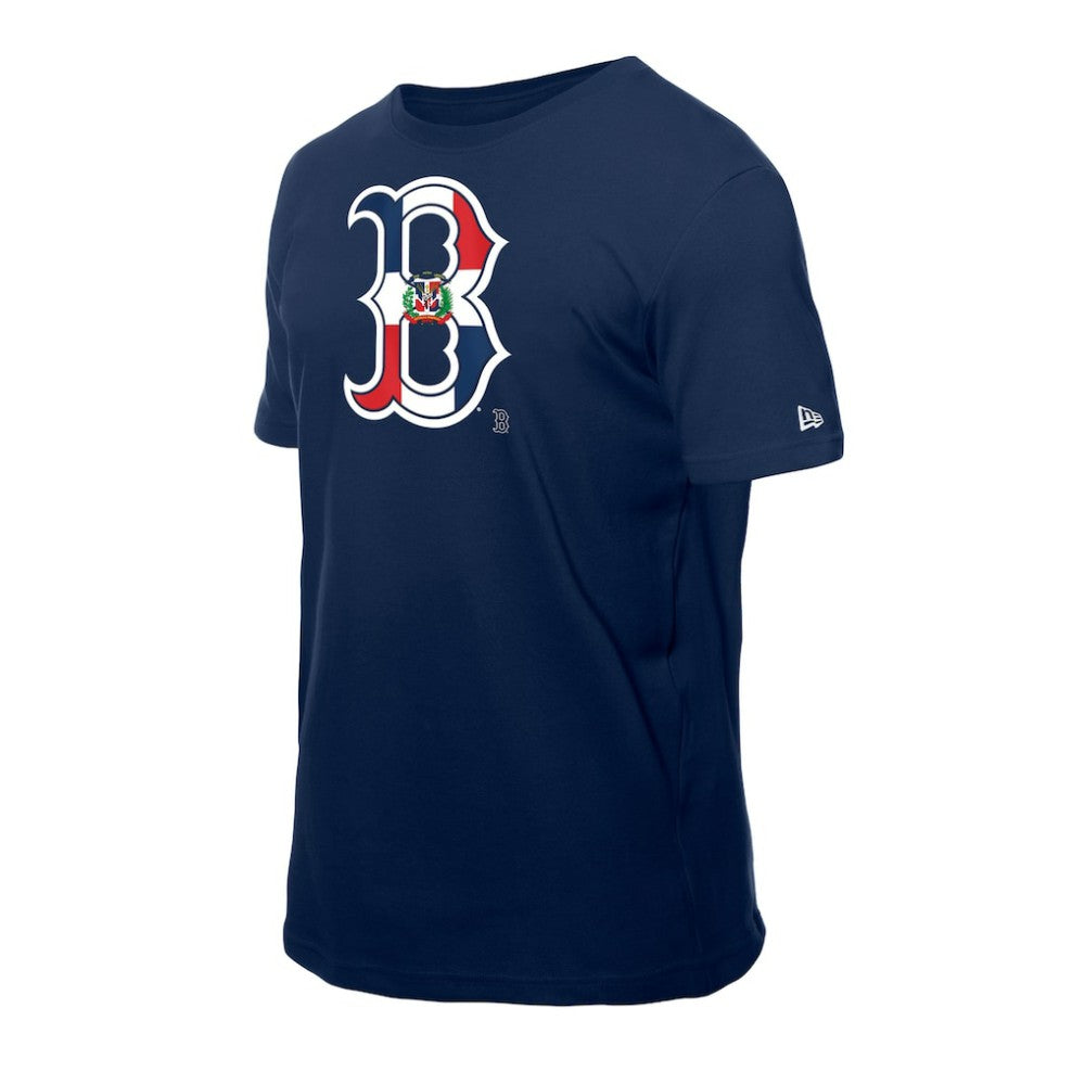 Boston Red Sox New Era Dominican Republic Flag Logo T-Shirt Sale