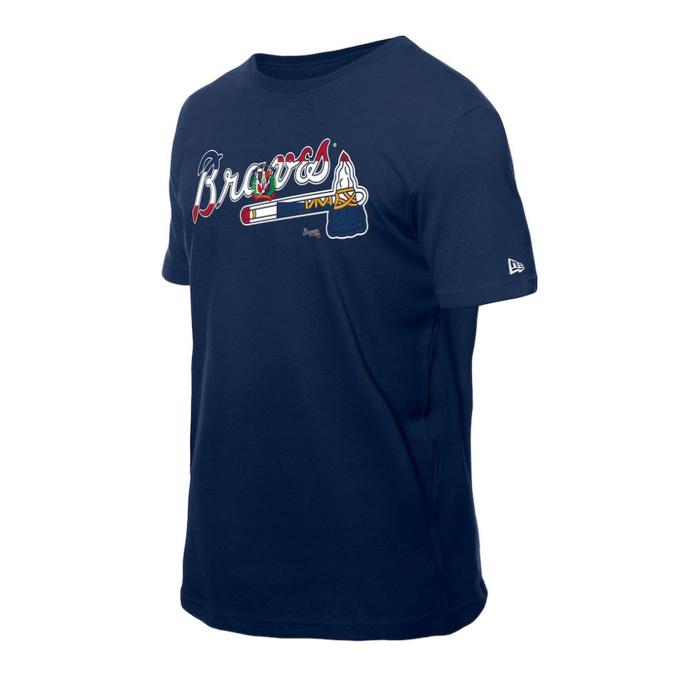 Atlanta Braves New Era Dominican Republic Flag Logo T-Shirt for sale