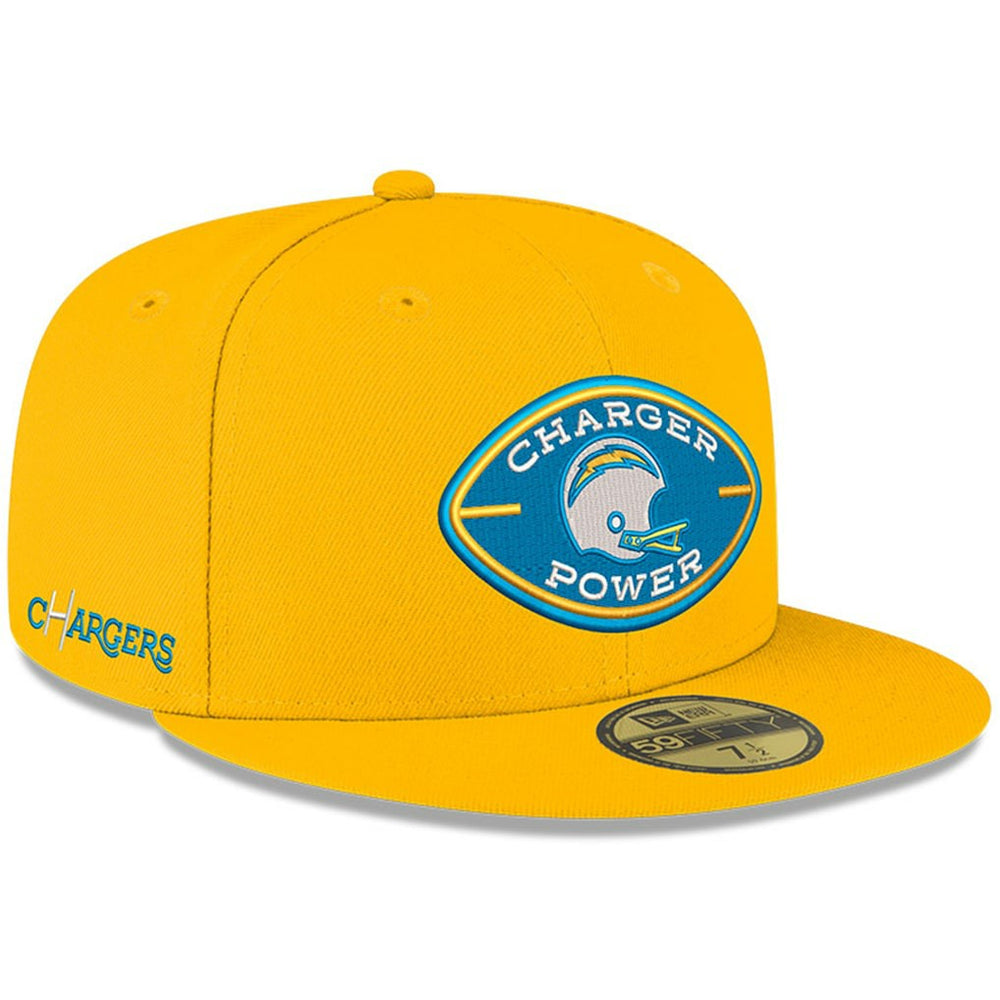 Los Angeles Chargers New Era Charger Power 59FIFTY Fitted Hat - Gold - NFL