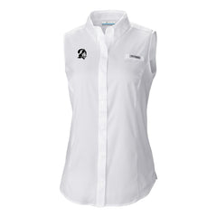 Tampa Bay Buccaneers Women's Historic Tamiami Omni-Shade Sleeveless Button-Up Shirt - White - Columbia