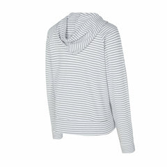 Seattle Seahawks Concepts Sport Women's Liftoff Striped V-Neck Hoodie - White/Gray - NFL