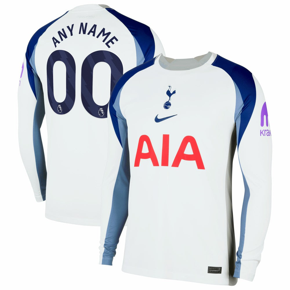 Nike - Tottenham Hotspur 2025/26 Home Replica Long Sleeve Custom Jersey - White