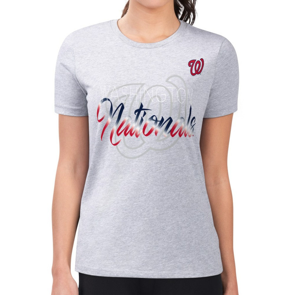 Washington Nationals G-III 4Her by Carl Banks Women's Super-Slim Fit Lightweight Shadow Logo Graphic T-Shirt Online