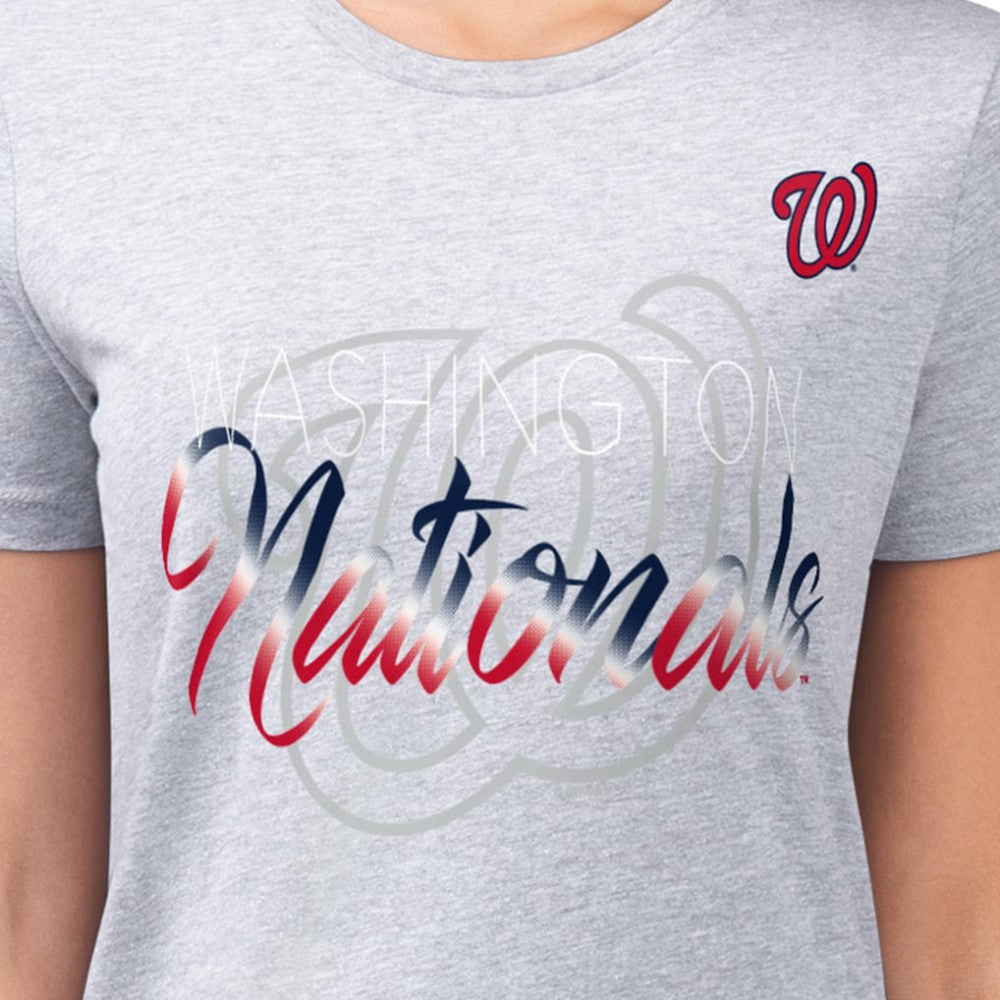 Washington Nationals G-III 4Her by Carl Banks Women's Super-Slim Fit Lightweight Shadow Logo Graphic T-Shirt Online